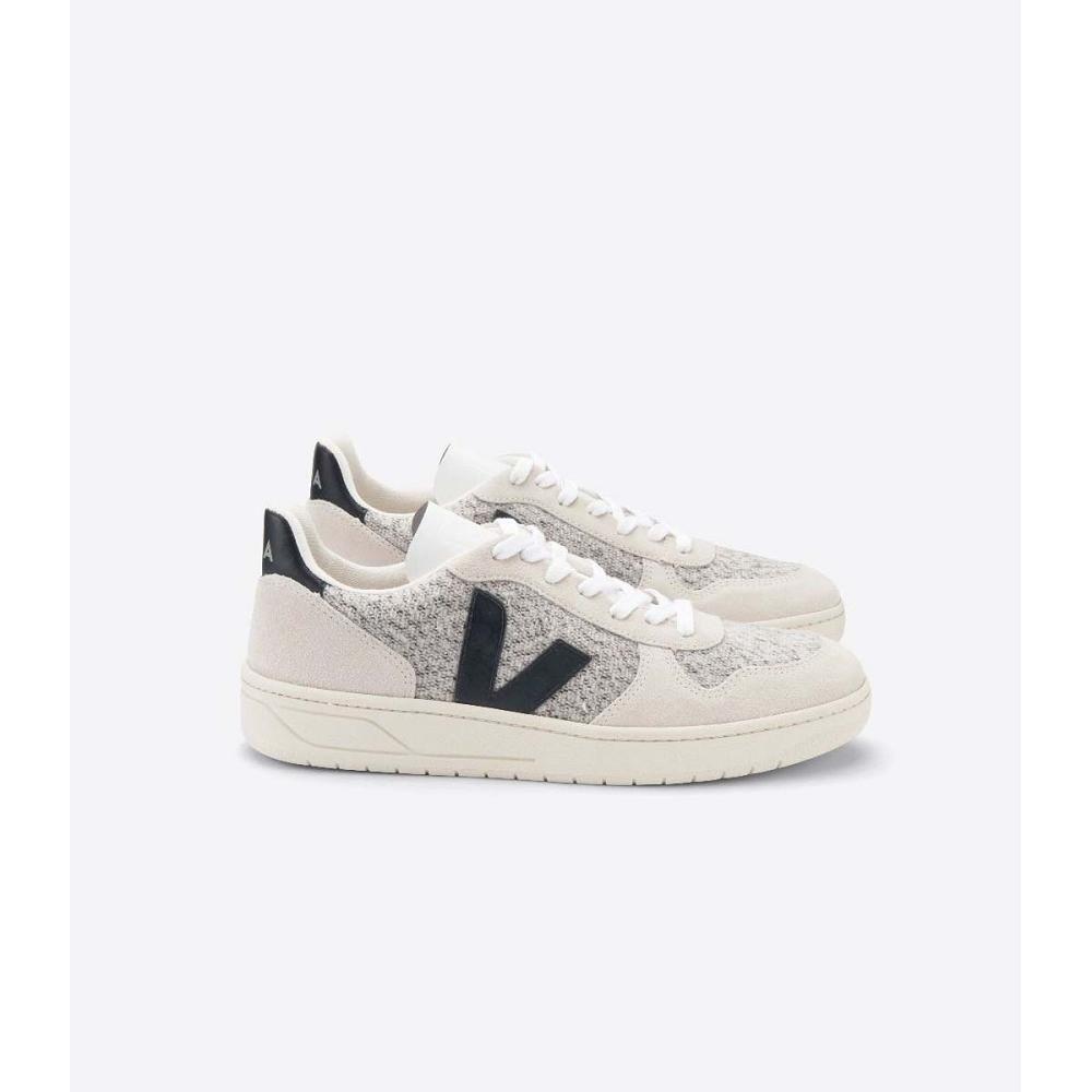 White/Black Women\'s Veja V-10 FLANNEL Sneakers | AU 643ZUT